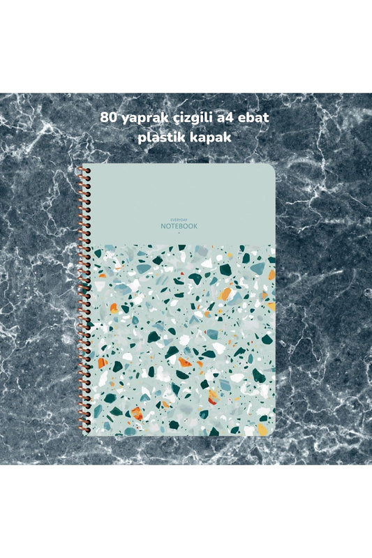 ÇİZGİLİ A4 80 YAPRAK PLASTİK KAPAK TELLİ DEFTER TERAZZO KESKİN COLOR