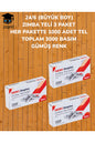 24/6 (BÜYÜK BOY) ZIMBA TELİ 3 PAKET HER PAKETTE 1000 ADET TEL TOPLAM 3000 BASIM GÜMÜŞ RENK NOKİ