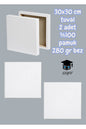 30x30 cm tuval 2 adet %100 pamuk 280 gr bez