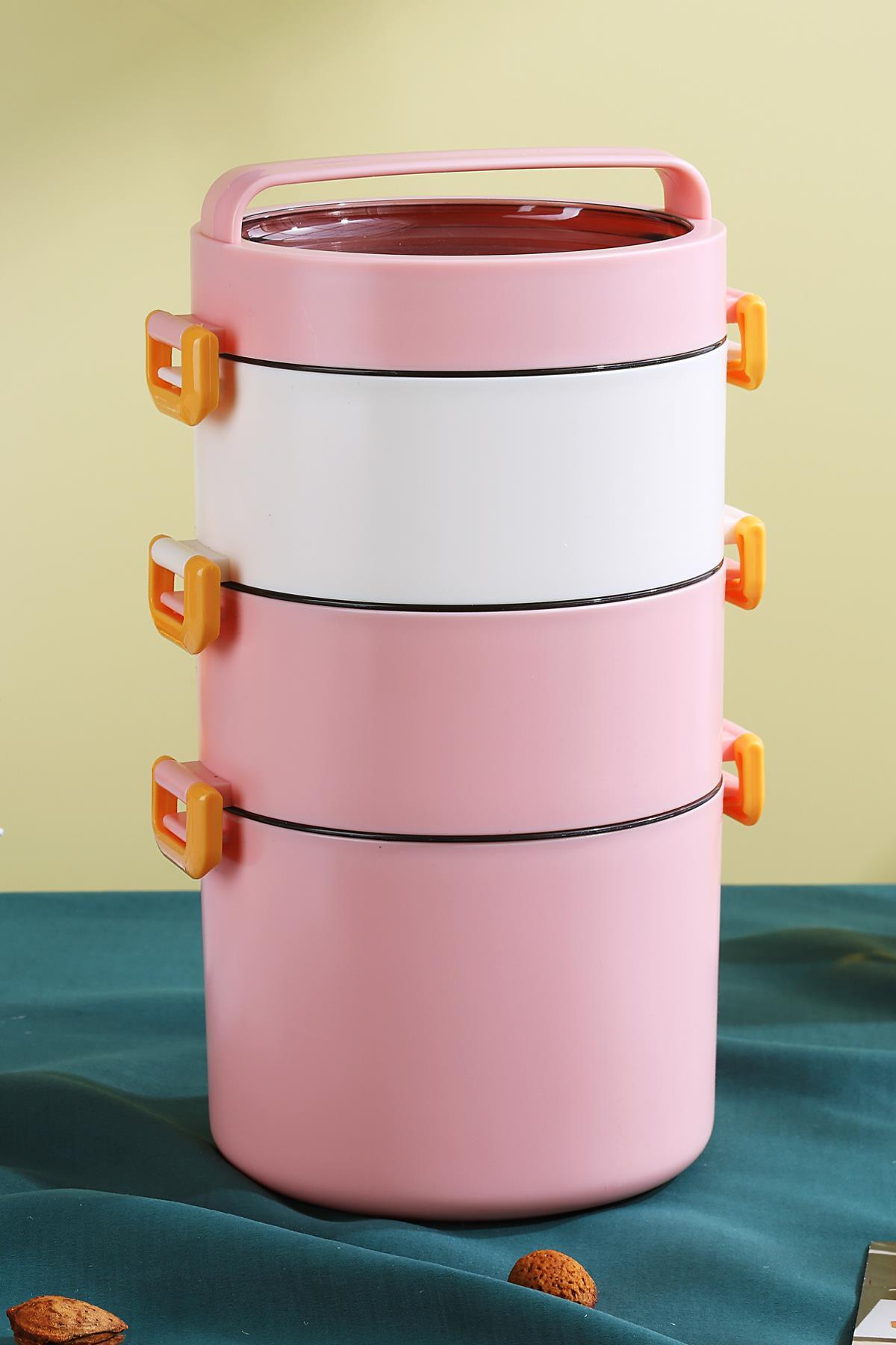 Lunch Box 3 Katlı Büyük Boy 1800 ML Ofis-Okul İçin Yeni Nesil Sefer Tası-FFLBOX3KAT1800ML