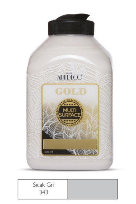 Gold Multi Surface Akrilik Boya 500 ml. 343 SICAK GRİ