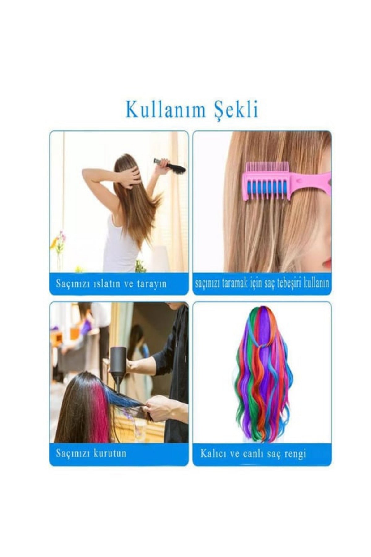 Saç Boyama Tarağı 3 lü 1 Paket Saç Boyama Tarak Pembe Mor ve Pembe Parlak Renkler Uygulaması Kolay