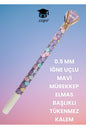 0.5 MM İĞNE UÇLU MAVİ MÜREKKEP ELMAS BAŞLIKLI TÜKENMEZ KALEM