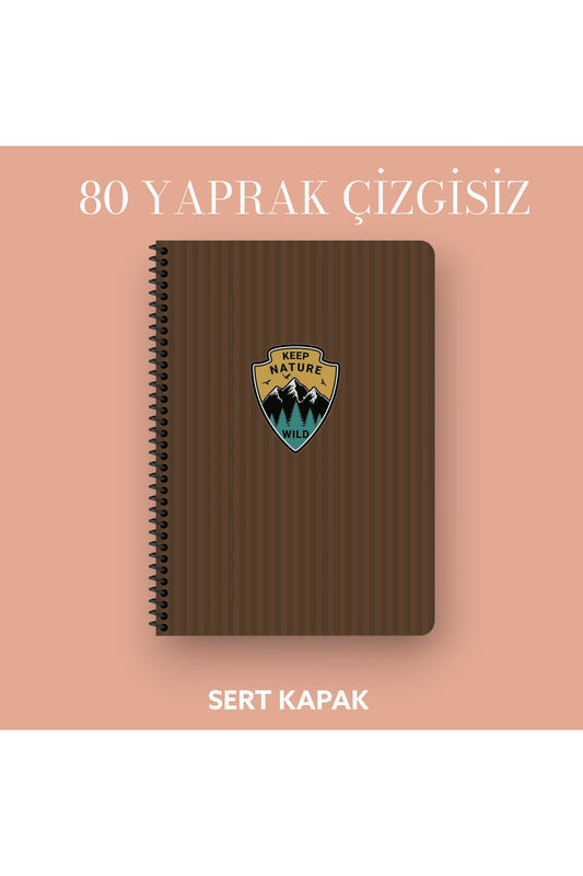 17x24 Cm Çizgisiz 80 Yaprak Outdoor Sert Kapak Telli Defter 70 Gr Ivory Kağıt