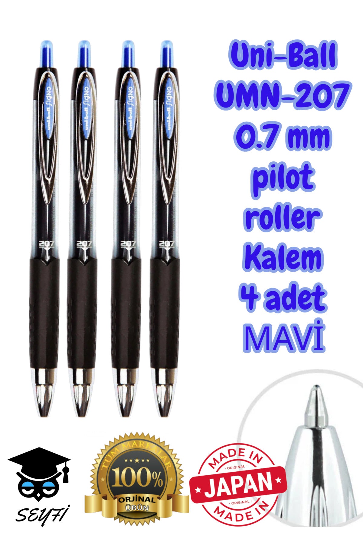 0.7 mm jel pilot kalem roller signo kalem umn-207 uni-ball basmalı pilot kalem