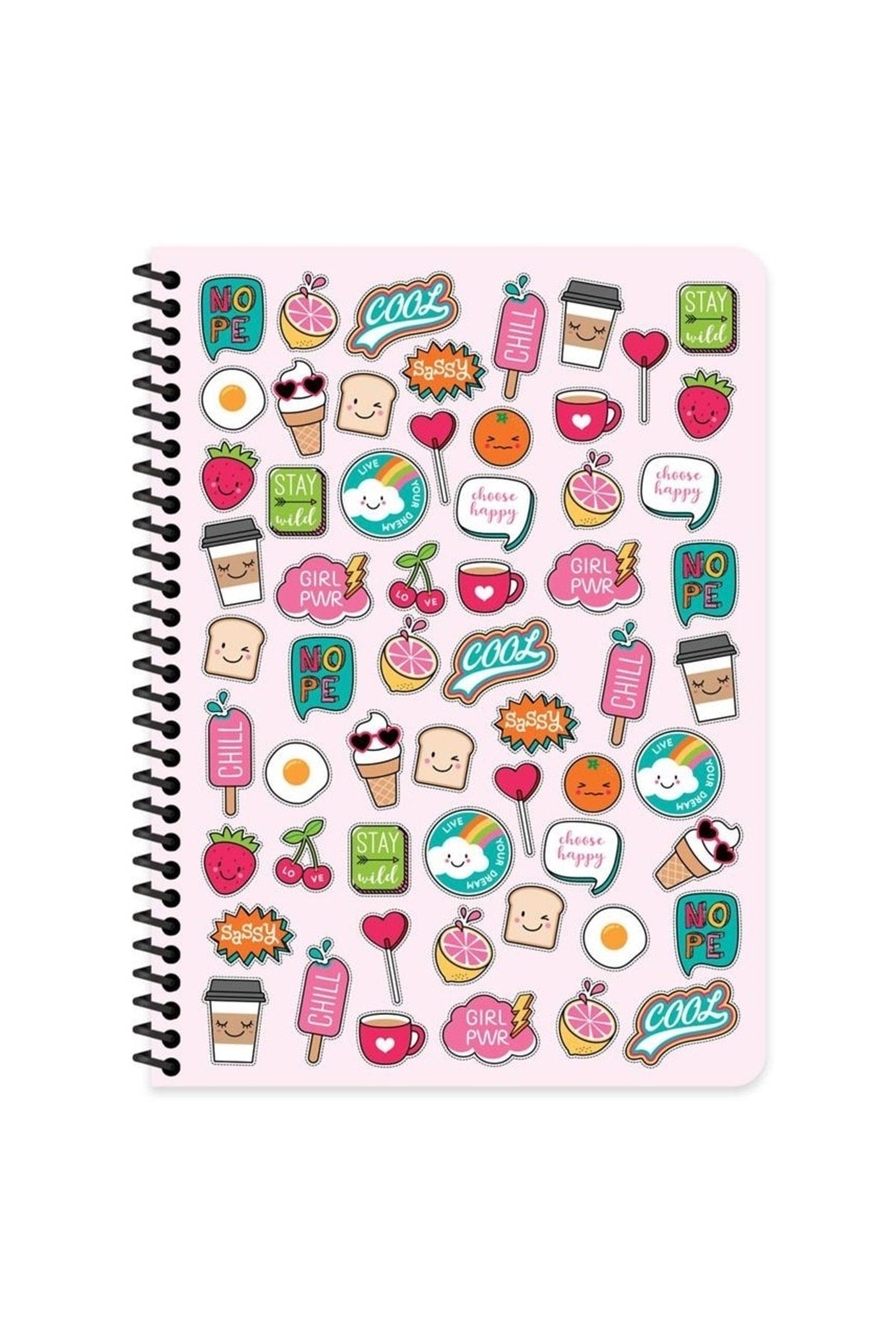 16x22 Cm 80 Yaprak Çizgisiz Plastik Kapak Telli Defter 60 Gram Beyaz Sayfa