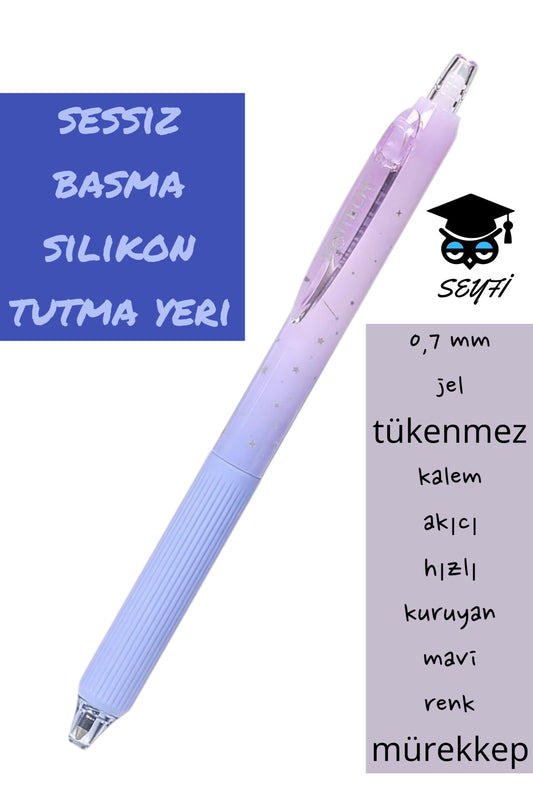 0,7 mm jel tükenmez kalem akıcı hızlı kuruyan mavi renk mürekkep WRİTECH amerikan marka Sessiz kalem