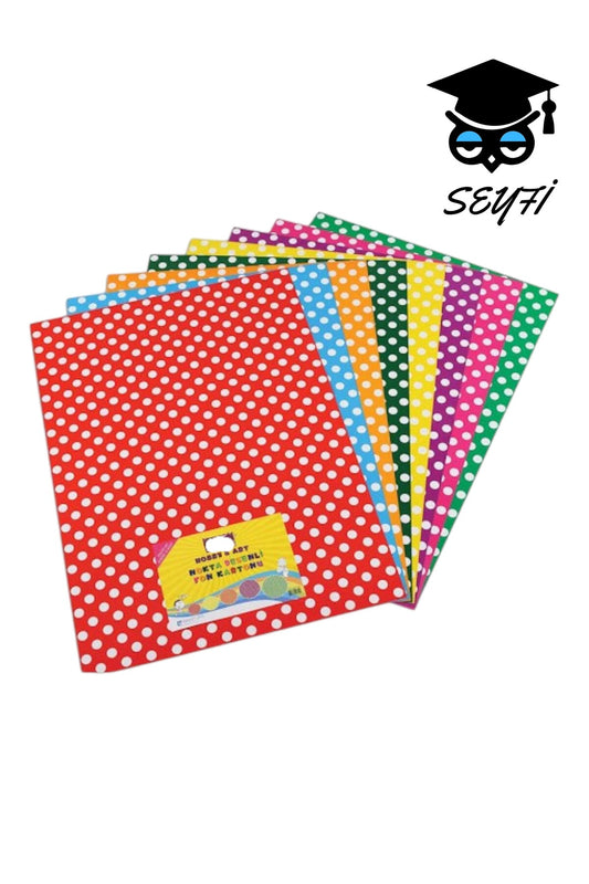 puantiye Desenli Fon Kartonu 50x70 10'lu Karışık (250 gr)