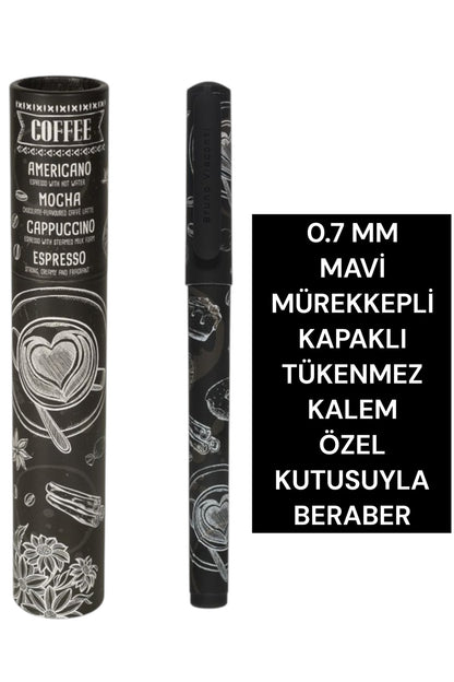 0.7 MM MAVİ MÜREKKEPLİ KAPAKLI TÜKENMEZ KALEM ÖZEL KUTUSUYLA BERABER