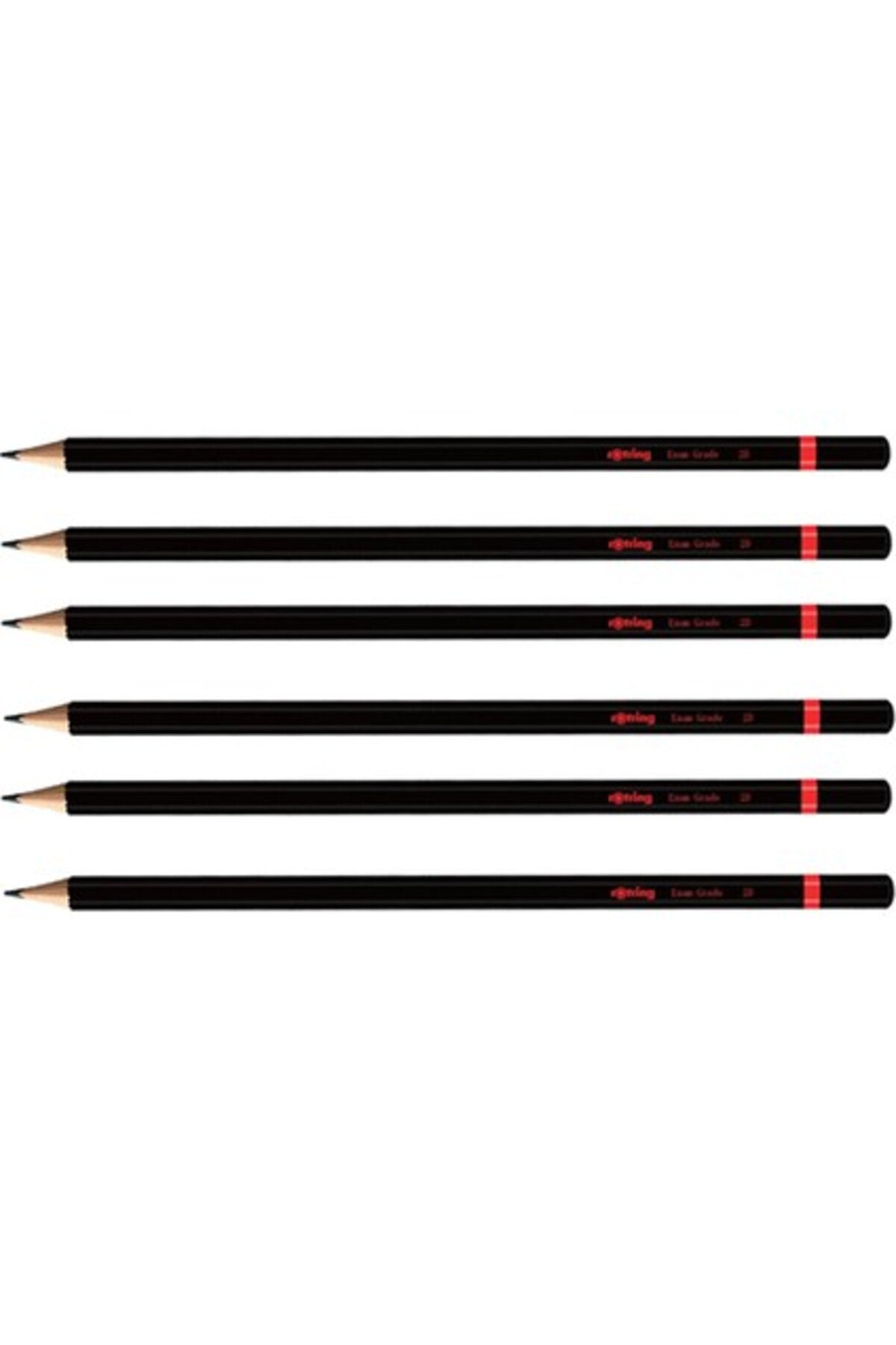 2B Sınav Kalemi 6'lı Set Siyah 7.5 cm Uzunlukta 6 Adet