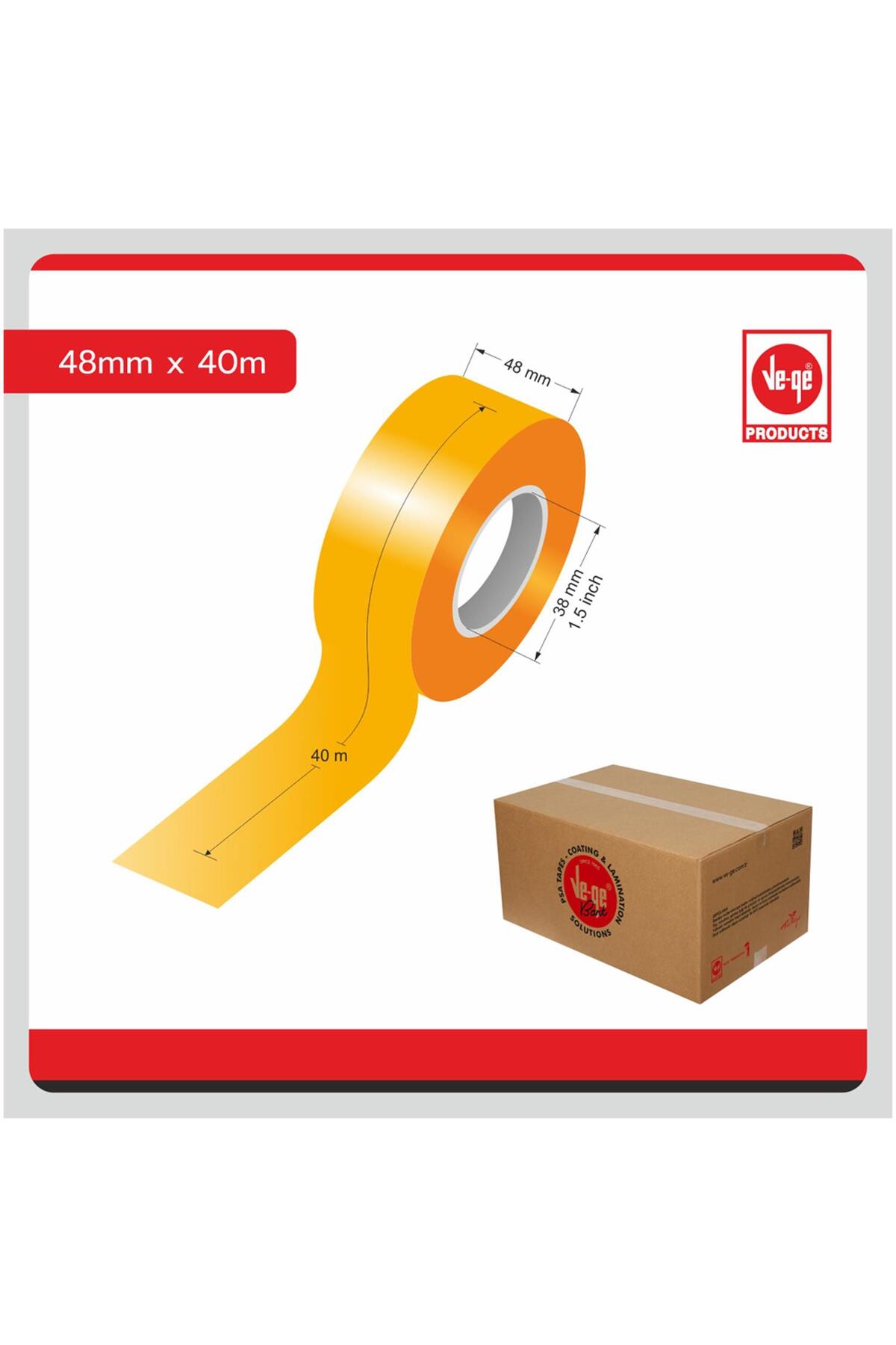 Vege Super Clear Koli Bandı Handy Pack Bant Makinalı 48X40 m 1.5 inch