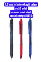 1,0 mm jel mürekkepli kalem seti 3 adet kırmızı-mavi-siyah pentel energel BL110