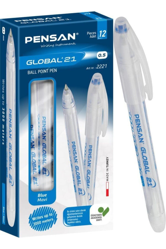 Global 21 Tükenmez Kalem 0.5 Mm 12 Li Mavi