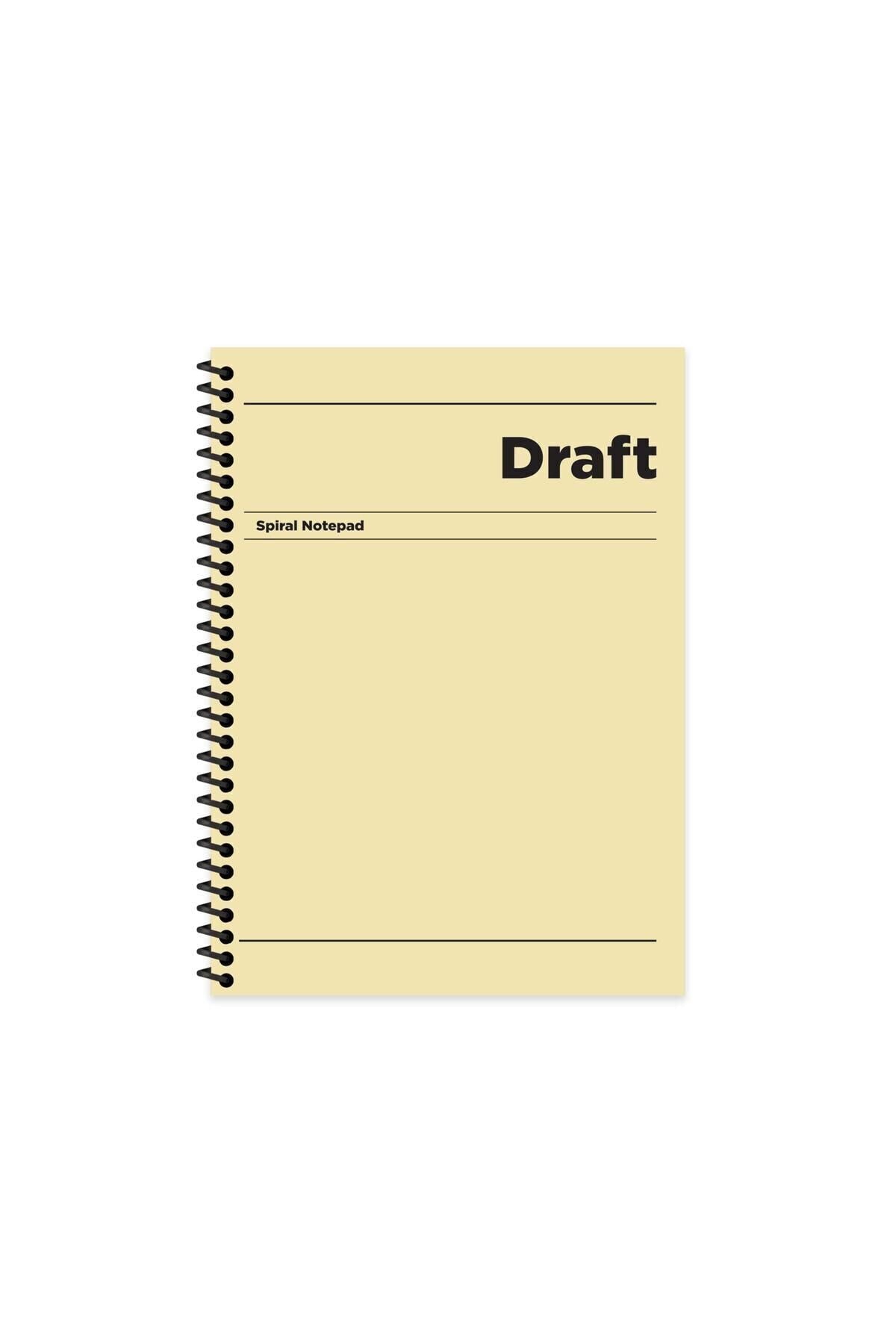 Çizgili Sert Kapak Spiralli Draft Defter Sarı 17x24