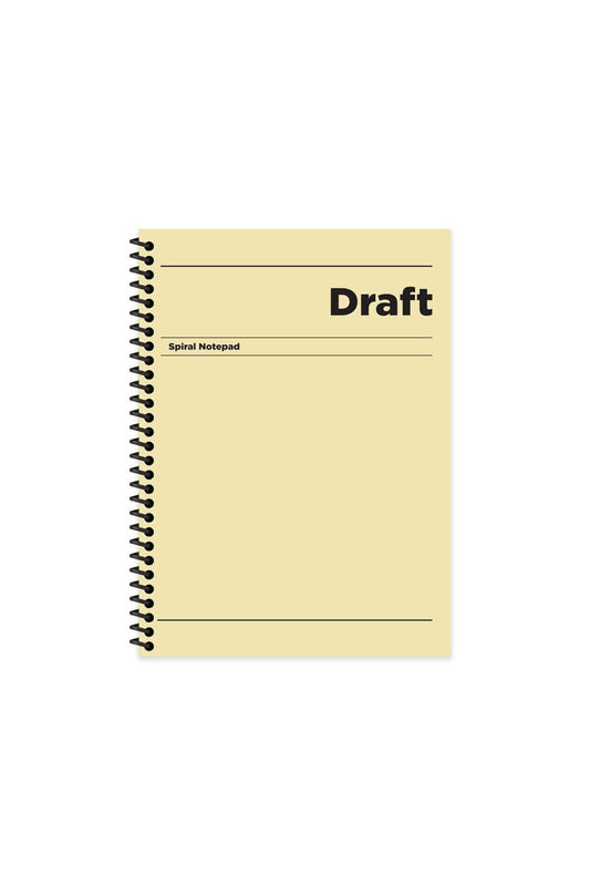Çizgili Sert Kapak Spiralli Draft Defter Sarı 17x24