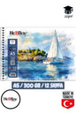 14X20 CM A5 sulu boya eskiz kara kalem çizim defteri 300 gr TELLİ 12 sayfa HERBOY