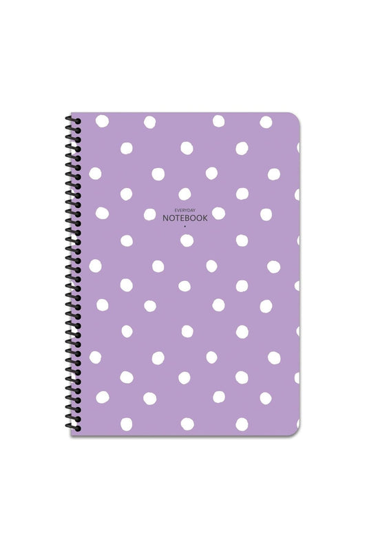 16x22 Cm Puantiye Desen Telli Defter Çizgisiz Telli Beyaz 80 Sayfalı Plastik Kapak