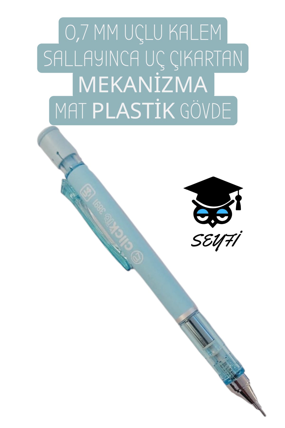 0,7 MM UÇLU KALEM SALLAYINCA UÇ ÇIKARTAN MEKANİZMA MAT PLASTİK GÖVDE