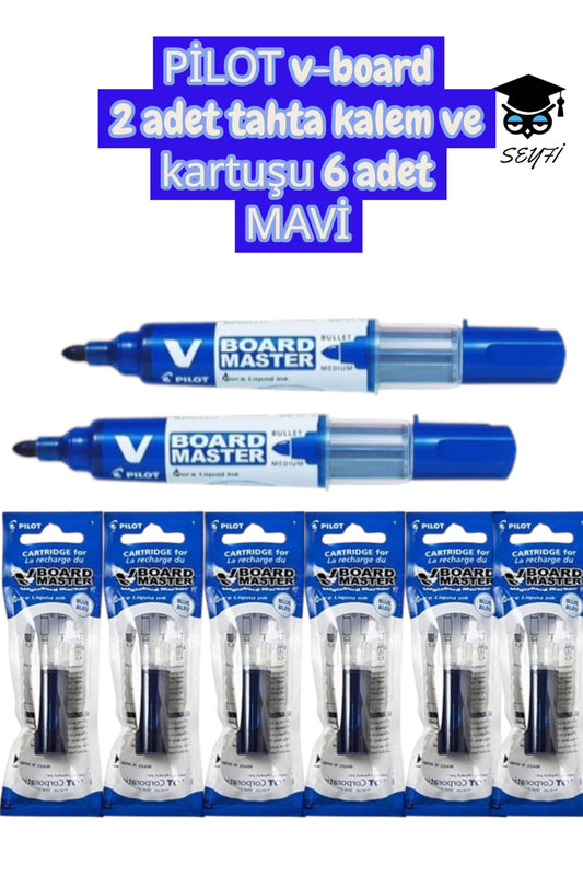 PİLOT v-board 2 adet tahta kalem ve kartuşu 6 adet