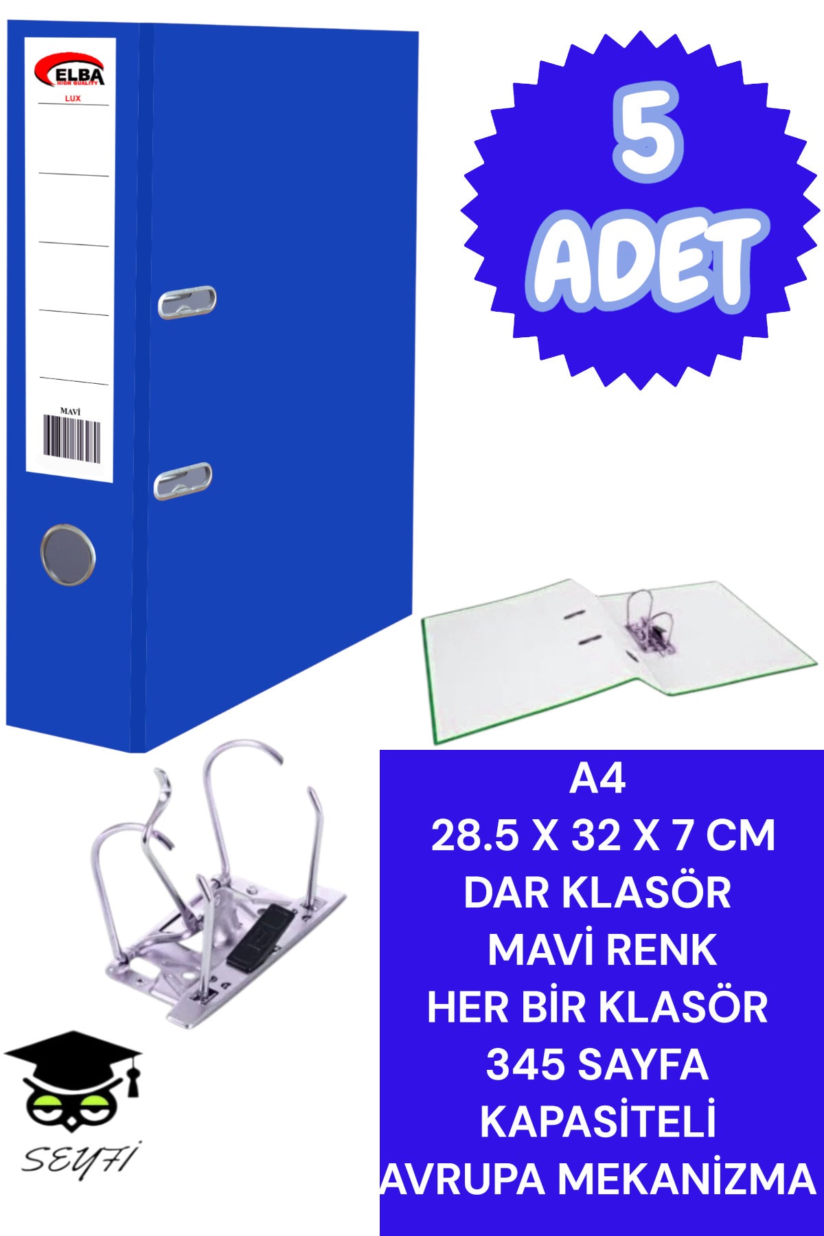 A4 OFİS KLASÖRÜ BÜRO EVRAK DÜZENLEYİCİ KLASÖR ÇİFT METAL HALKA AVRUPA MEKANİZMA