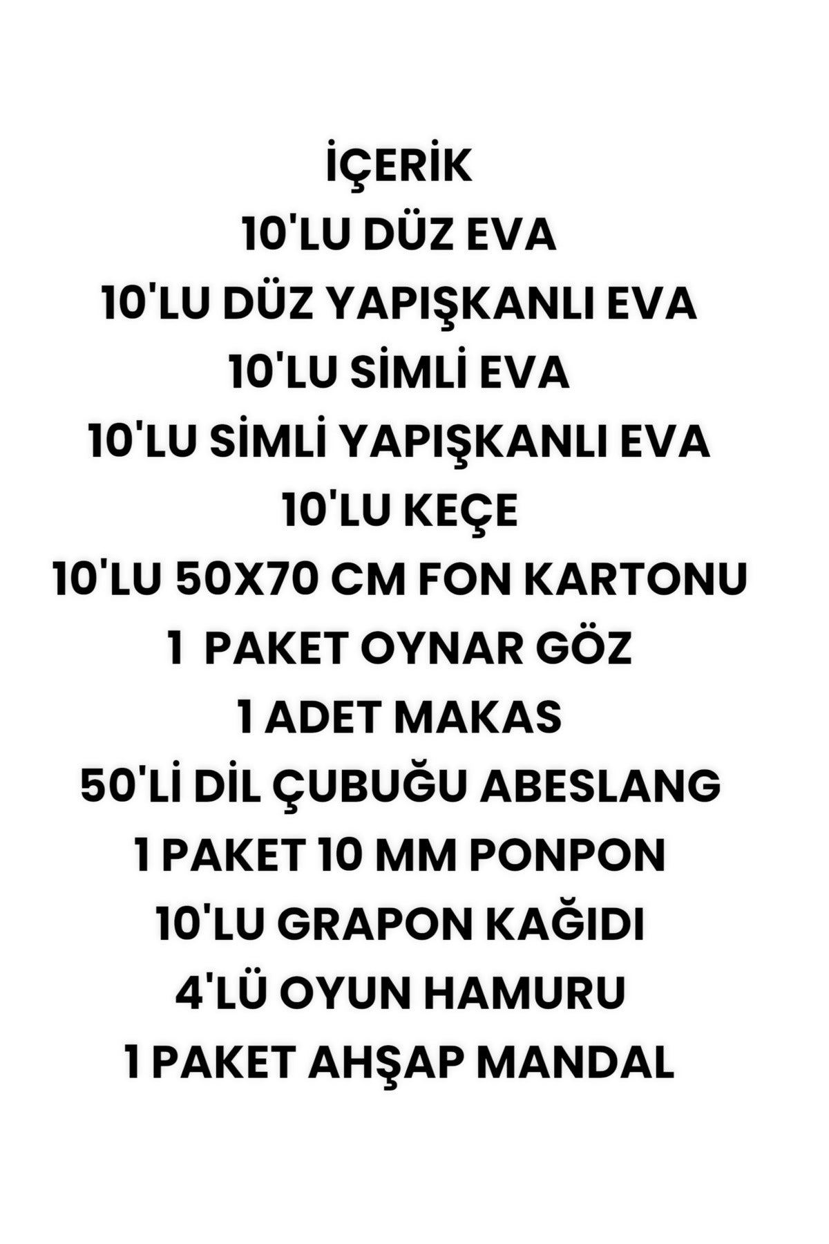 okul etkinlik seti , anaokul etkinlik malzemeleri eva keçe makas fon kartonu yapıştırıcı oyun hamur