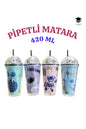 1 adet Desenli plastik pipetli bardak 420ml karma renk yollanmaktadır
