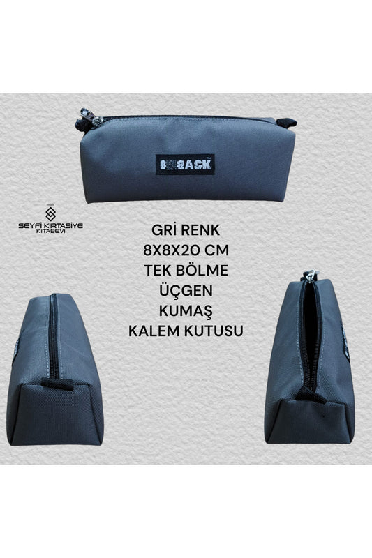 TEK BÖLME KUMAŞ KALEM KUTUSU ÜÇGEN 8X8X20 CM