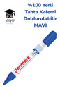 %100 Yerli Beyaz Tahta Kalemi Mavi