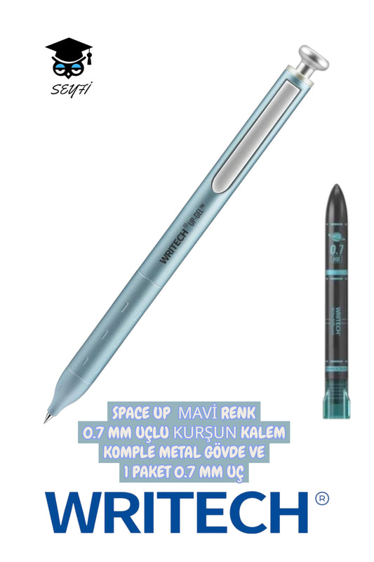 SPACE UP 0.7 MM UÇLU KURŞUN KALEM KOMPLE METAL GÖVDE VE 1 PAKET 0.7 MM UÇ WRİTECH