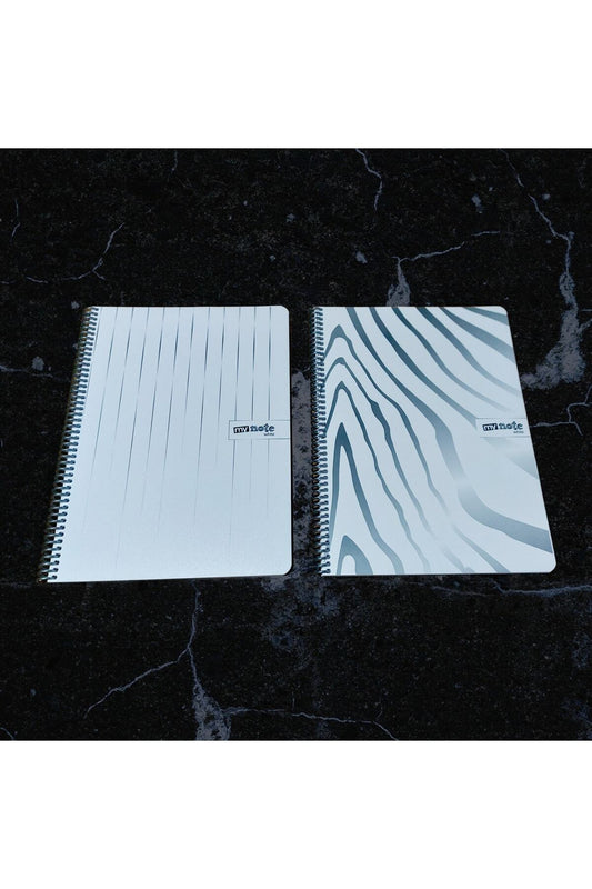 2 Adet Çizgili A4 80 Yaprak Plastik Kapak Telli Defter 300 Micron Kapak 70 Gr Kağıt