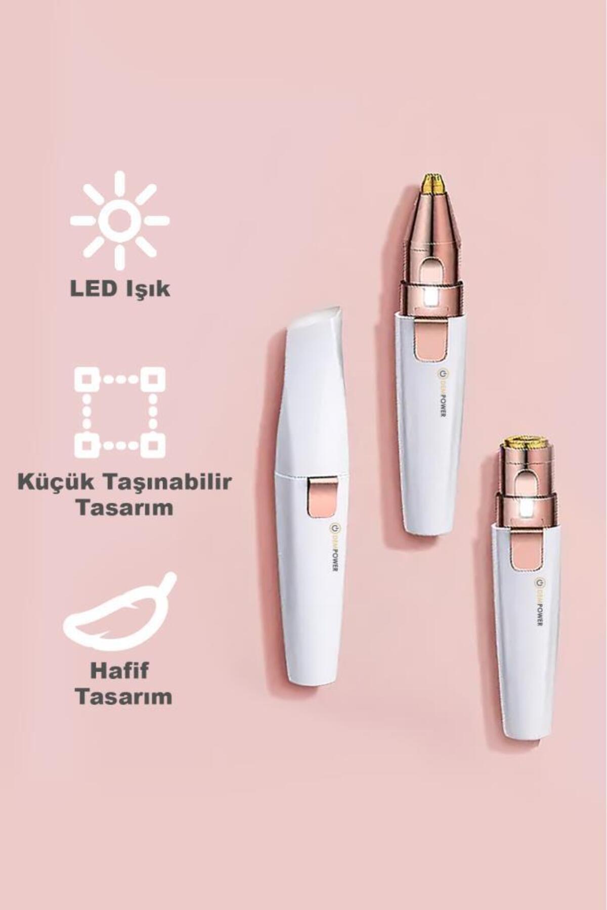 Dp-63 2 Başlıklı Flawless Yüz Tüy Alıcı Kaş Bıyık Kıl Epilasyon Aleti