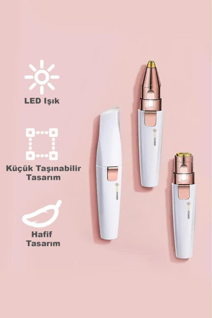 Dp-63 2 Başlıklı Flawless Yüz Tüy Alıcı Kaş Bıyık Kıl Epilasyon Aleti