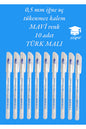 0.5 MM İĞNE UÇ TÜKENMEZ KALEM MAVİ RENK 10 ADET YENİ SERİ YENİ ÜRETİM TÜRK MALI PENSAN 2305 MAVİ