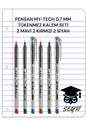 PENSAN MY-TECH 0.7 MM TÜKENMEZ KALEM SETİ 2 MAVİ 2 KIRMIZI 2 SİYAH