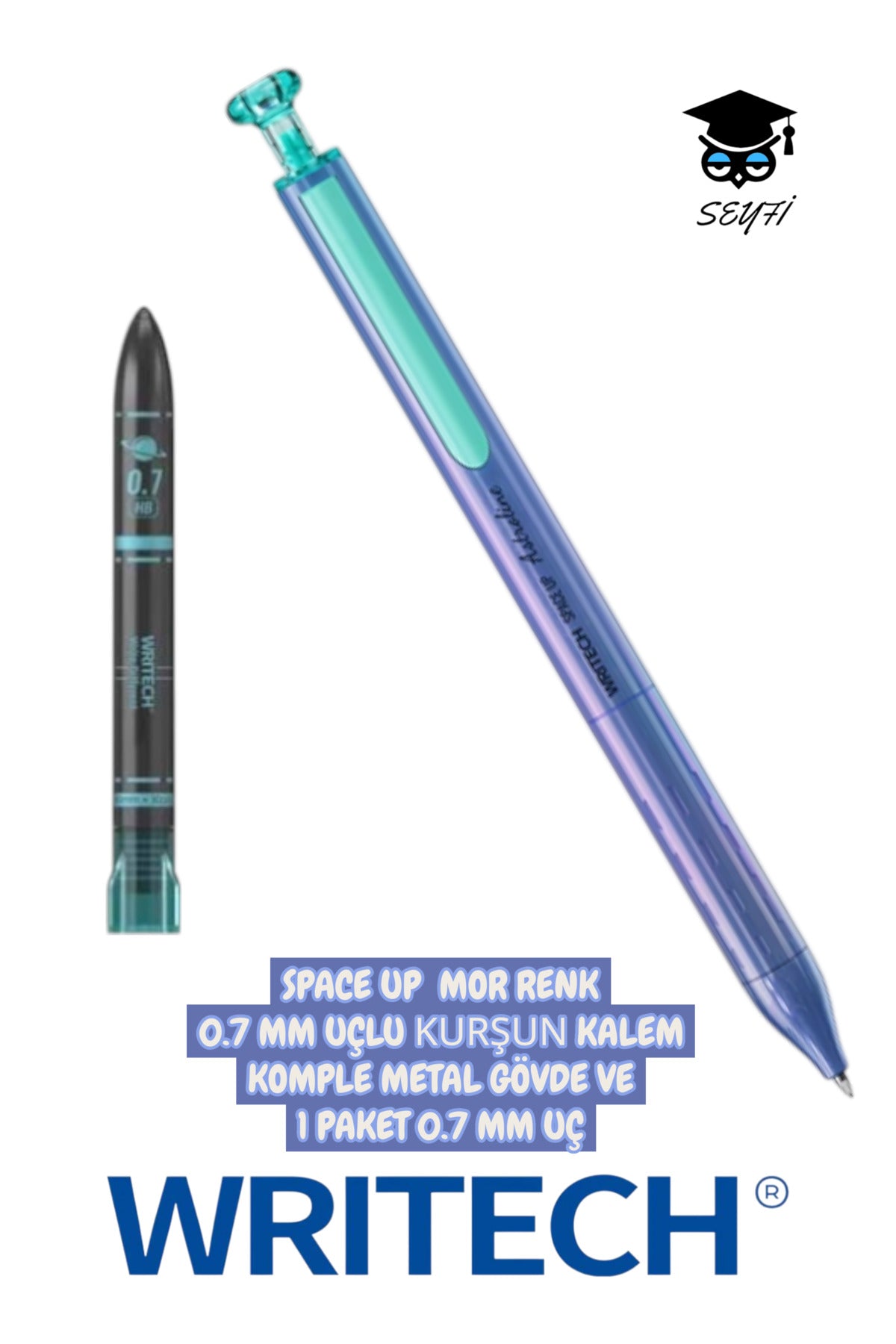 SPACE UP 0.7 MM UÇLU KURŞUN KALEM KOMPLE METAL GÖVDE VE 1 PAKET 0.7 MM UÇ WRİTECH