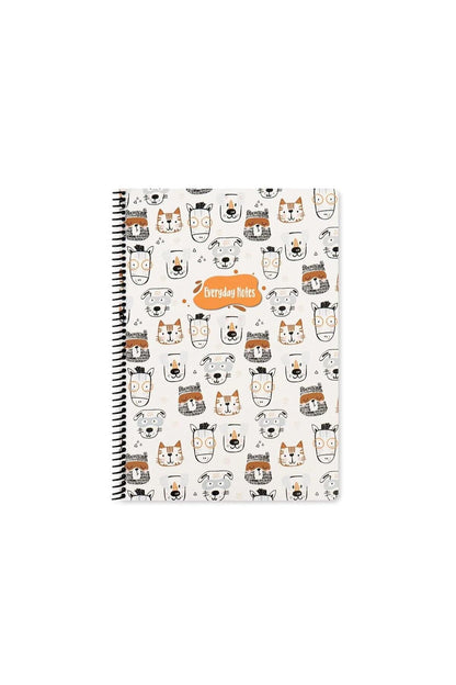 ÇİZGİLİ 16x22 CM 80 YAPRAK KARTON KAPAK TELLİ DEFTER 60 GRAM BEYAZ SAYFA ANİMAL FRİENDS