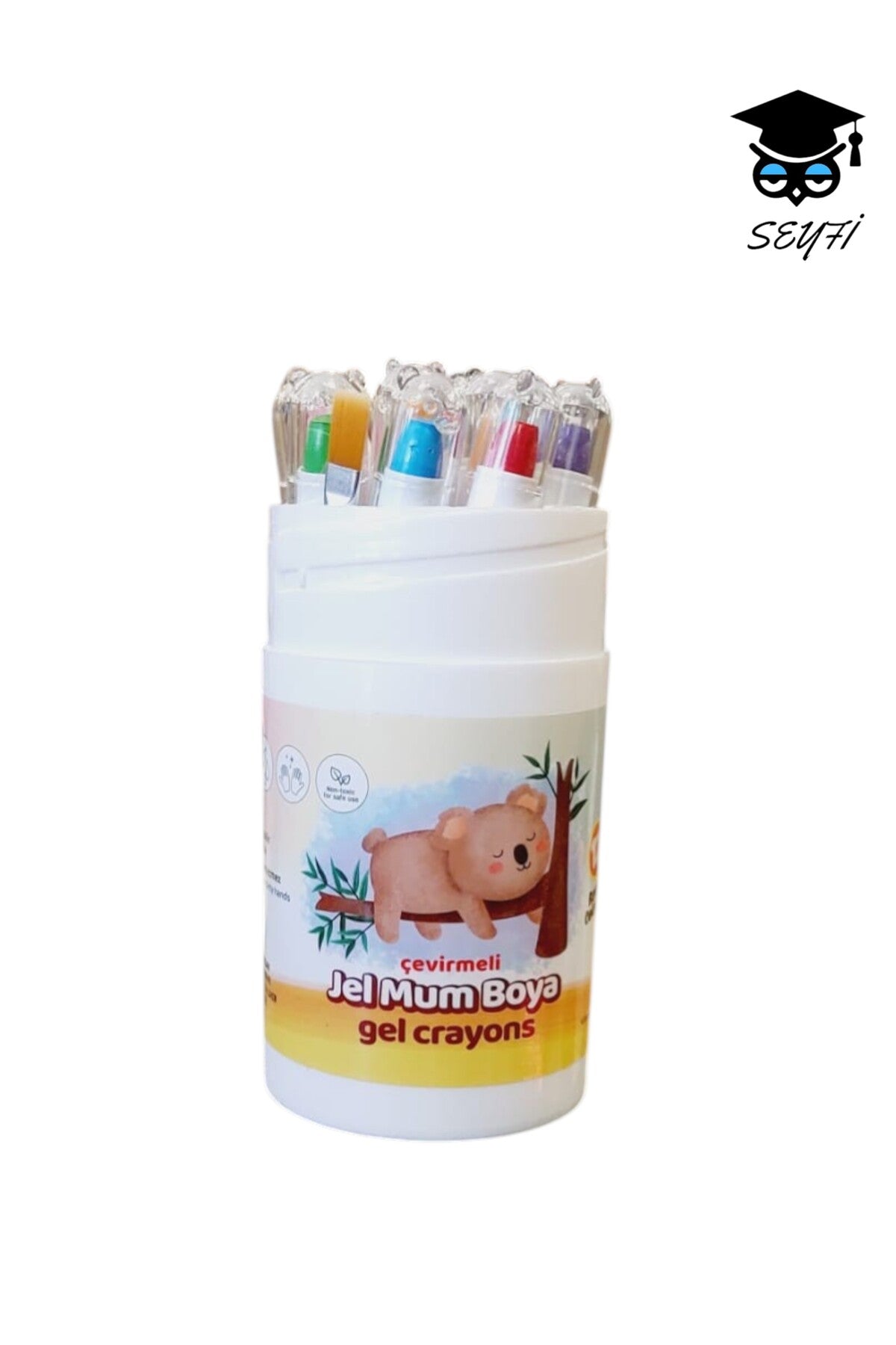 12 renk çevirmeli jel mum boya nova color plastik çantalı