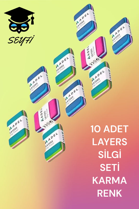 Layers Silgi 10 Adet Karışık Renk
