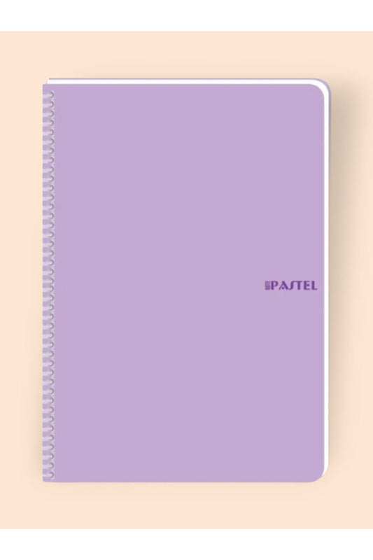 KARELİ 16x22 Cm Pastel Renk Telli Defter Telli Beyaz 80 Sayfalı Plastik Kapak