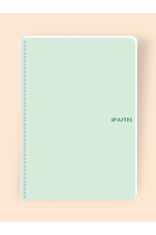 KARELİ 16x22 Cm Pastel Renk Telli Defter Telli Beyaz 80 Sayfalı Plastik Kapak YEŞİL