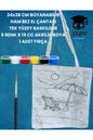 34x38 CM BOYANABİLİR HAM BEZ EL ÇANTASI TEK YÜZEY BASKILIDIR 6 RENK X 15 CC AKRİLİK BOYA 1 FIRÇA