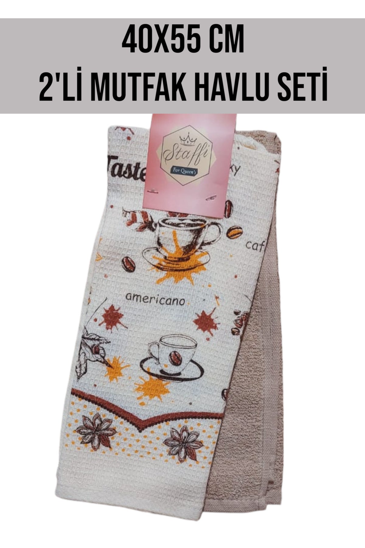 40x55 CM 2'Lİ MUTFAK HAVLU TEMİZLİK BEZİ SETİ