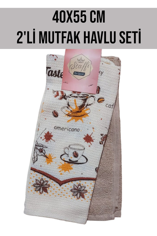 40x55 CM 2'Lİ MUTFAK HAVLU TEMİZLİK BEZİ SETİ