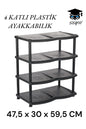 4 KATLI SİYAH AYAKKABILIK PLASTİK DEMONTE Ürün Ölçüleri: 47,5 x 30 x 59,5 CM