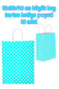 MAVİ PUANTİYE 12x32x40 cm büyük boy karton hediye poşeti 10 adet
