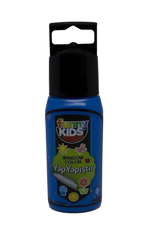Funny Kids Yap Yapıştır Cam Boyası 60cc - 7516 Mavi