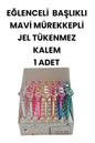 EĞLENCELİ BAŞLIKLI İNCE UÇLU JEL TÜKENMEZ KALEM MAVİ MÜREKKEP