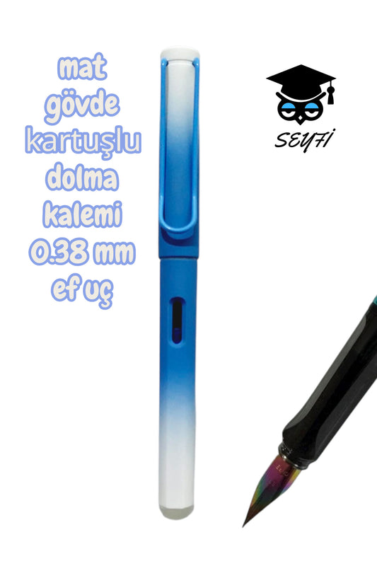 mat plastik gövde kartuşlu dolma kalemi 0.38 mm ef uç