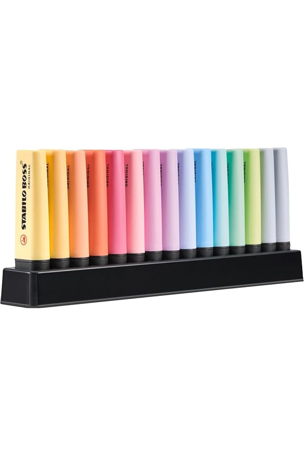BOSS ORIGINAL Pastel - Fosforlu Kalem - 15'li Masa Seti - 14 Karışık Renk (2x Tozlu Gri)