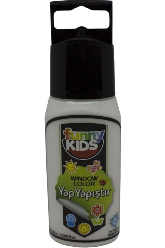 Funny Kids Yap Yapıştır Cam Boyası 60cc - 7500 Beyaz